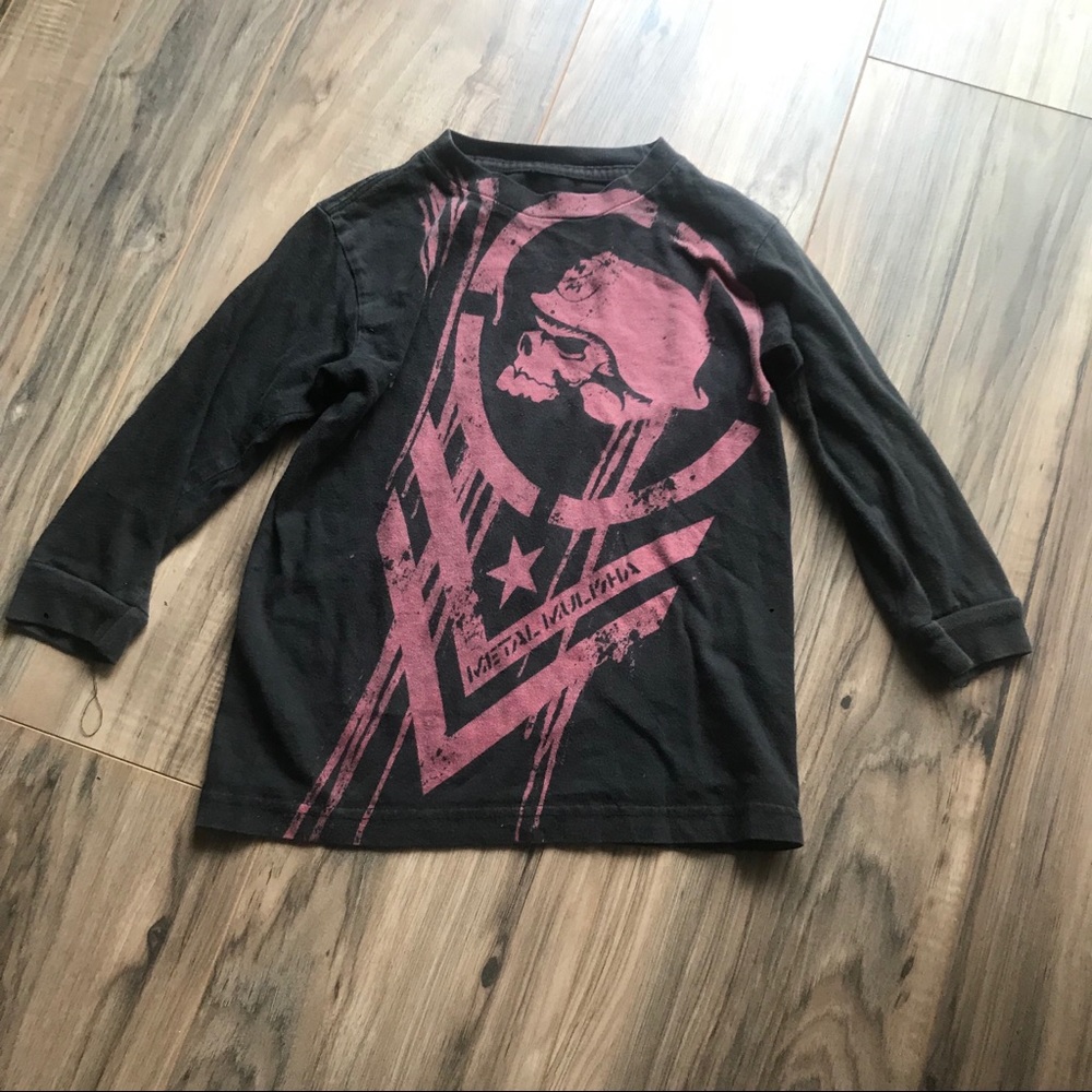 Boys metal mulisha long sleeve shirt in black red